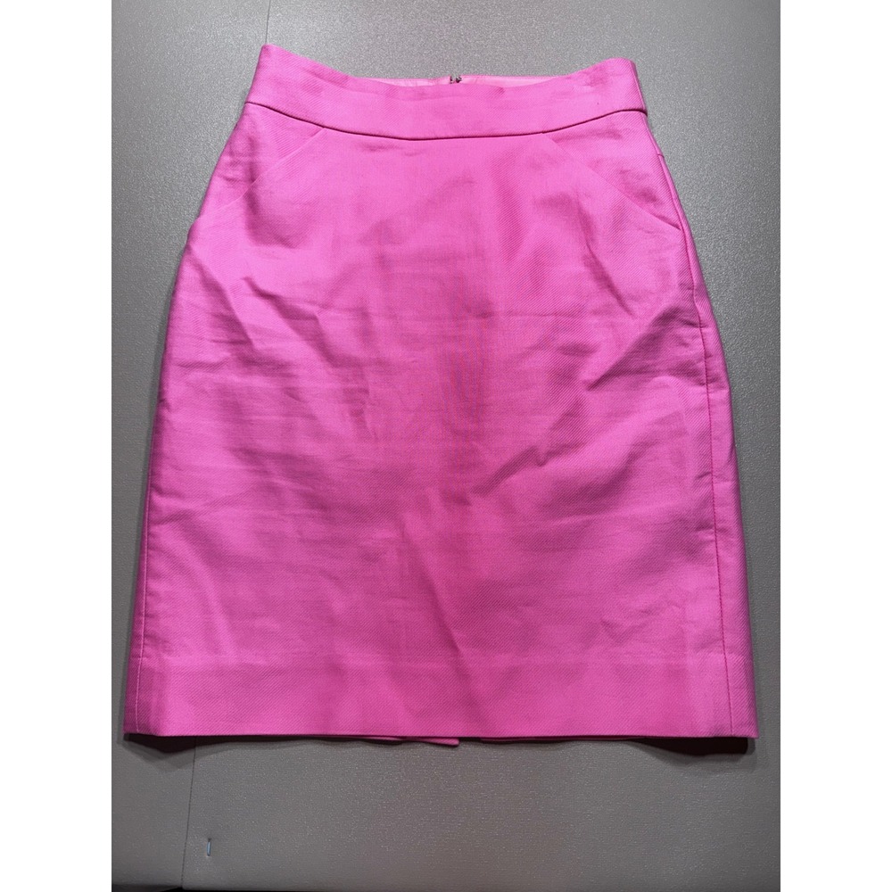 J.Crew The Pencil Skirt Pink Twill Knee Length Career Skirt Size 0